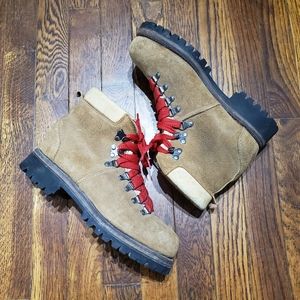 Vintage Hiking Boots Red Laces